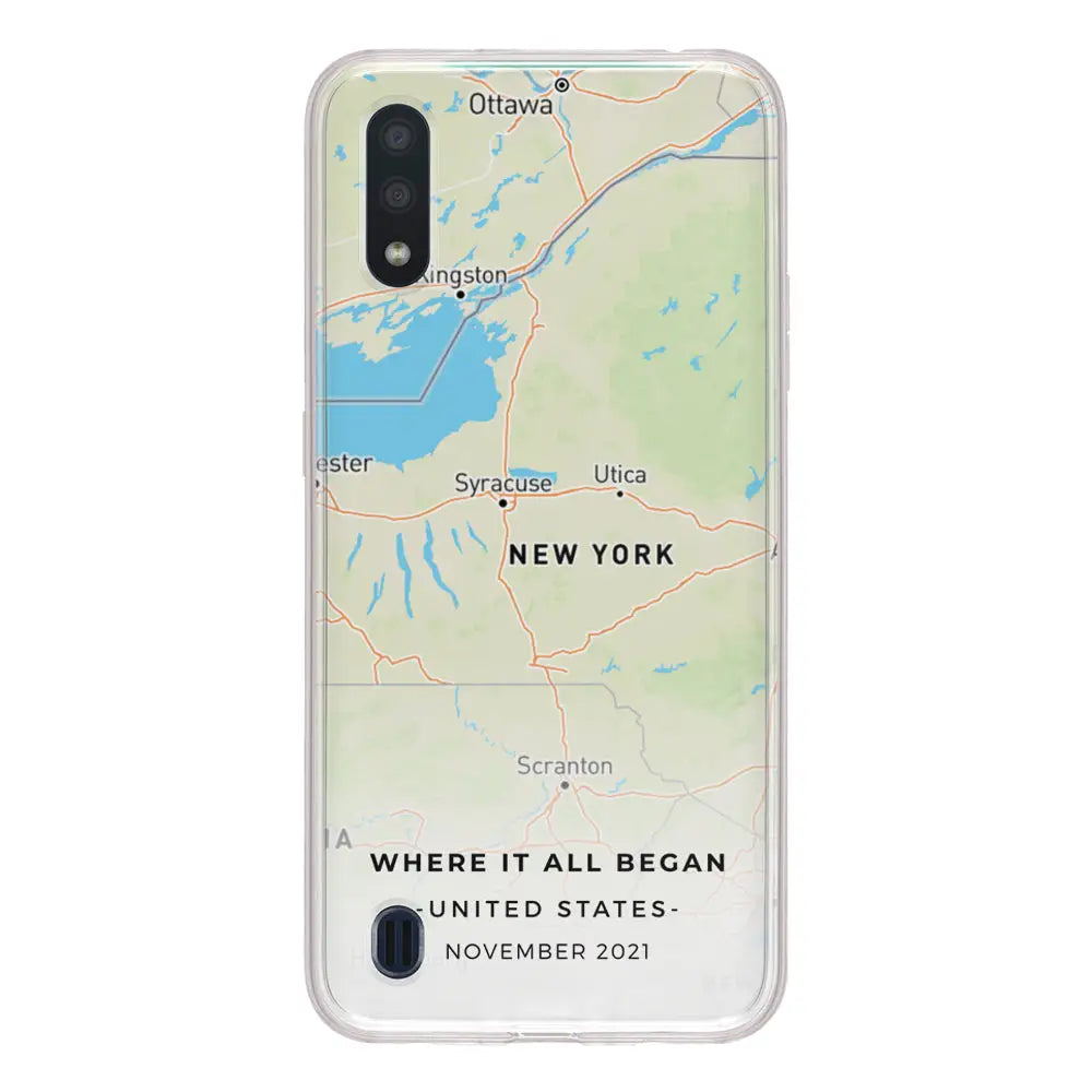 Samsung Galaxy A01 / Clear Classic Phone Case Personalized map, Phone Case - Samsung A Series - Stylizedd