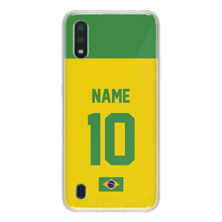 Samsung Galaxy A01 / Clear Classic Phone Case Personalized Football Jersey Phone Case Custom Name & Number - Samsung A Series - Stylizedd