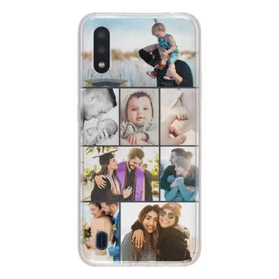 Samsung Galaxy A01 / Clear Classic Phone Case Personalised Photo Collage Grid Phone Case - Samsung A Series - Stylizedd