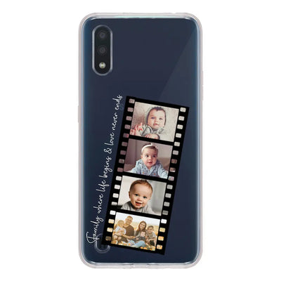 Samsung Galaxy A01 / Clear Classic Custom Film Strips Personalised Movie Strip, Phone Case - Samsung A Series - Stylizedd.com