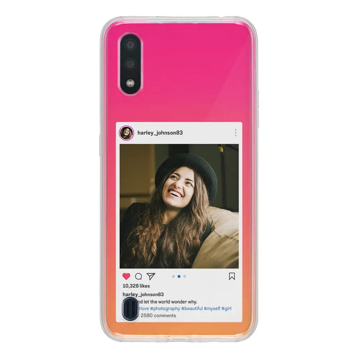 Samsung Galaxy A01 / Clear Classic Phone Case Custom Photo Instagram Post Template, Phone Case - Samsung A Series - Stylizedd