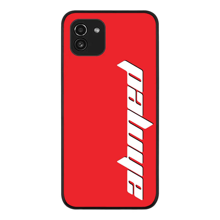 Samsung Galaxy A03 4G / Rugged Black Custom Text, Vertical Name Phone Case - Samsung A Series - Stylizedd.com