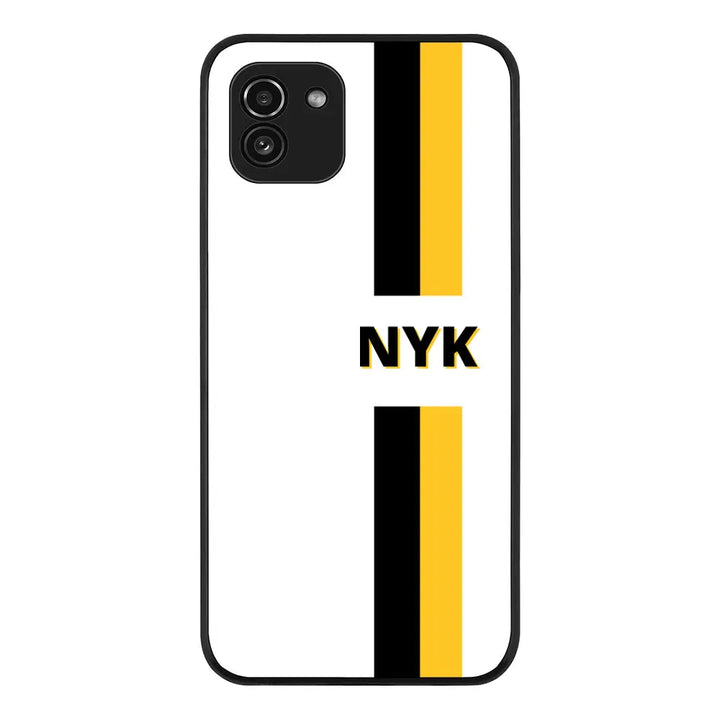 Samsung Galaxy A03 4G / Rugged Black Phone Case Custom Striped Monogram Phone Case - Samsung A Series - Stylizedd