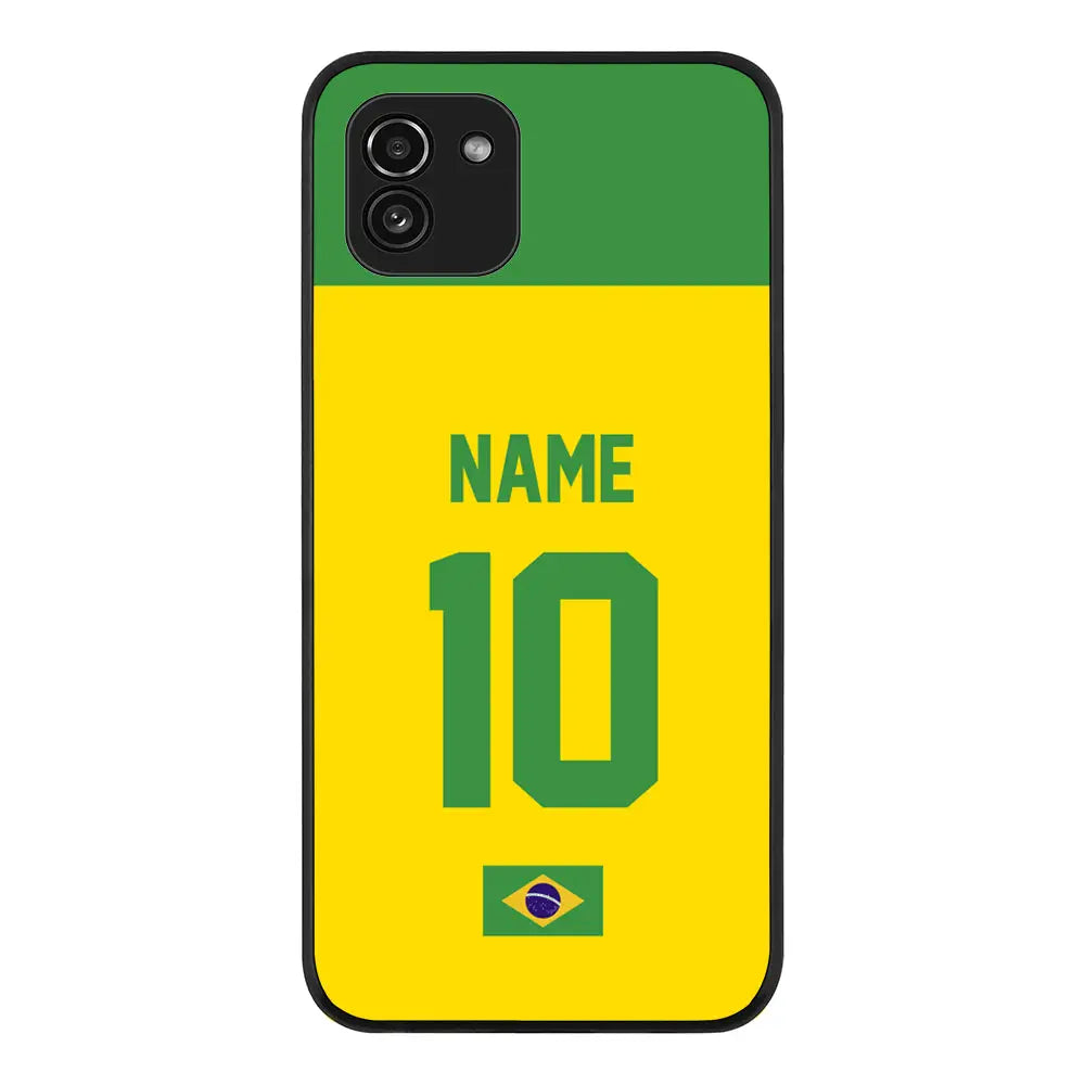 Samsung Galaxy A03 4G / Rugged Black Phone Case Personalized Football Jersey Phone Case Custom Name & Number - Samsung A Series - Stylizedd