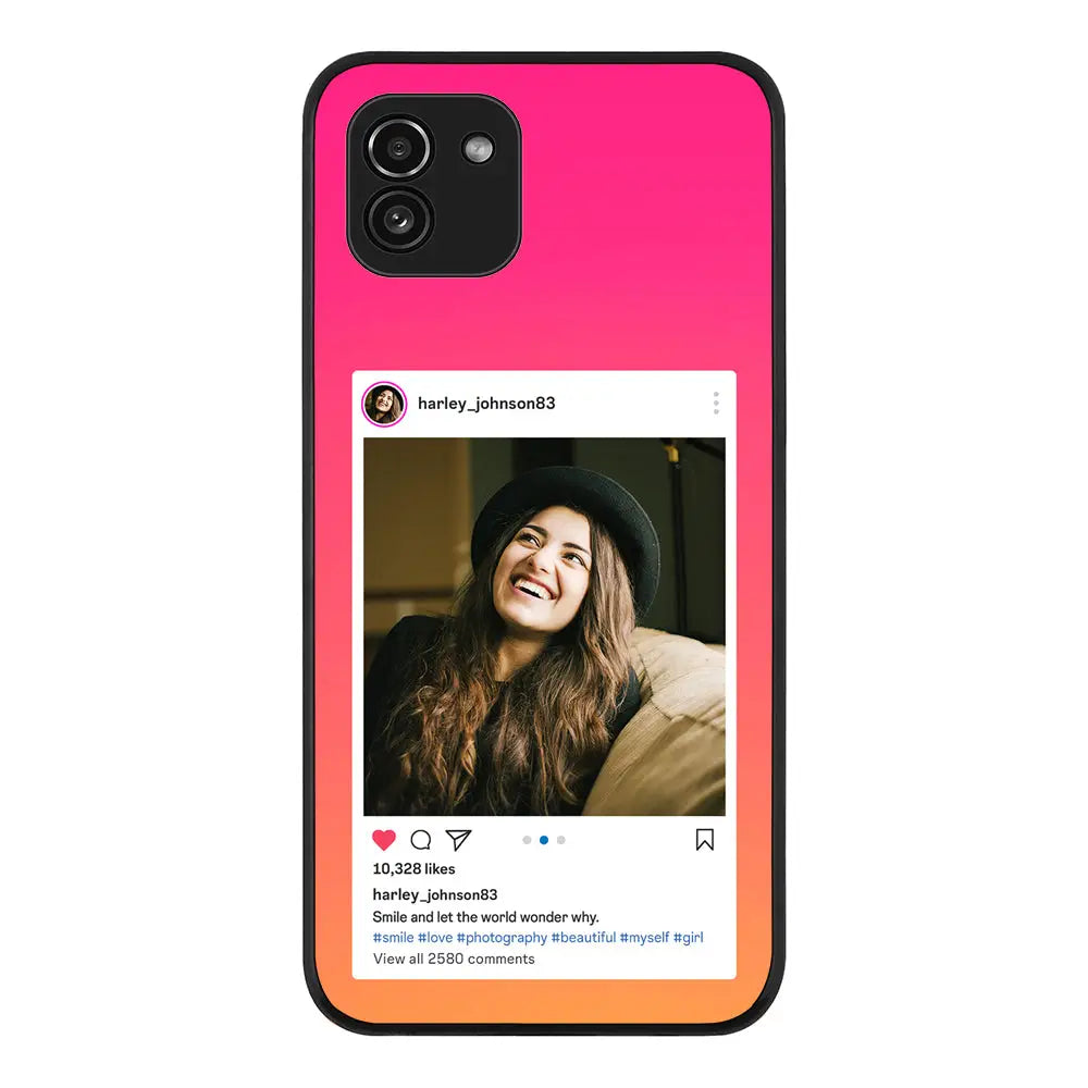 Samsung Galaxy A03 4G / Rugged Black Phone Case Custom Photo Instagram Post Template, Phone Case - Samsung A Series - Stylizedd