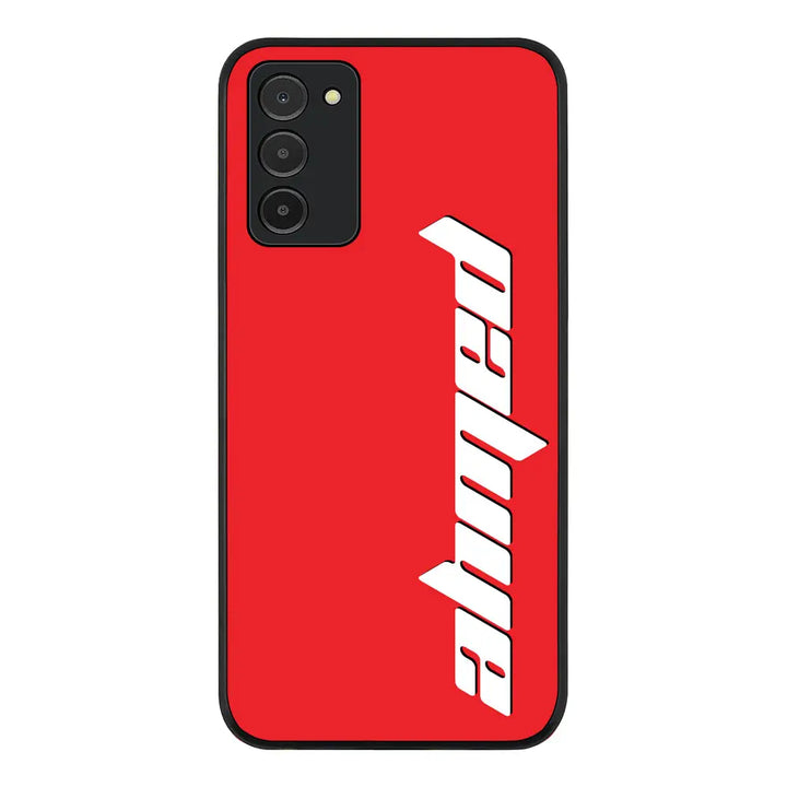 Samsung Galaxy A03s 4G / Rugged Black Custom Text, Vertical Name Phone Case - Samsung A Series - Stylizedd.com