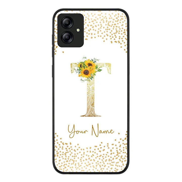 Samsung Galaxy A04 / Rugged Black Phone Case Floral Mandala Initial Phone Case - Samsung A Series - Stylizedd