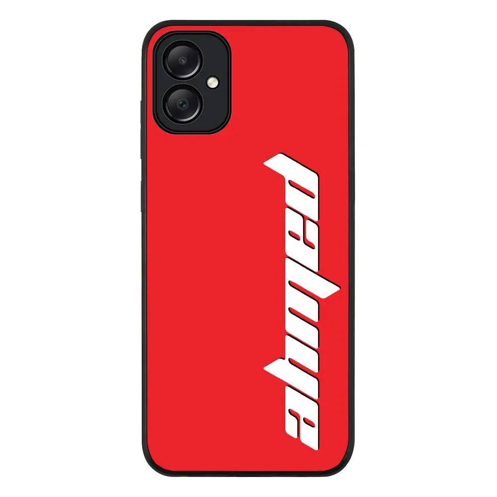 Samsung Galaxy A05 / Rugged Black Custom Text, Vertical Name Phone Case - Samsung A Series - Stylizedd.com