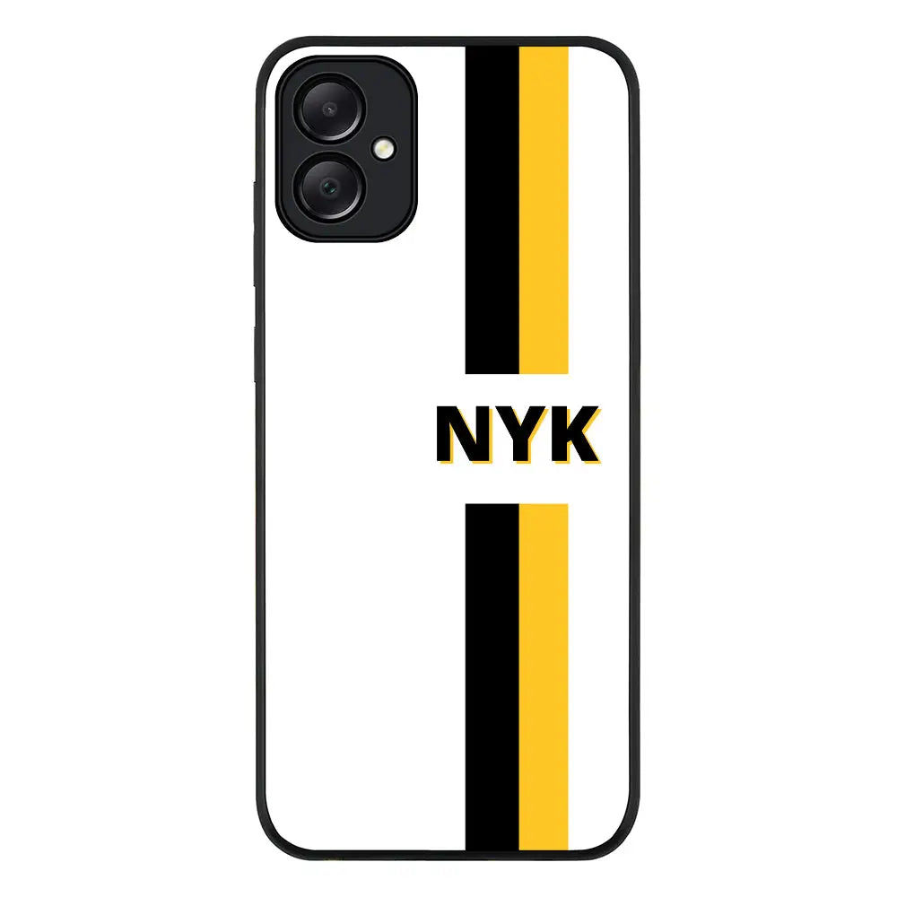 Samsung Galaxy A05 / Rugged Black Phone Case Custom Striped Monogram Phone Case - Samsung A Series - Stylizedd