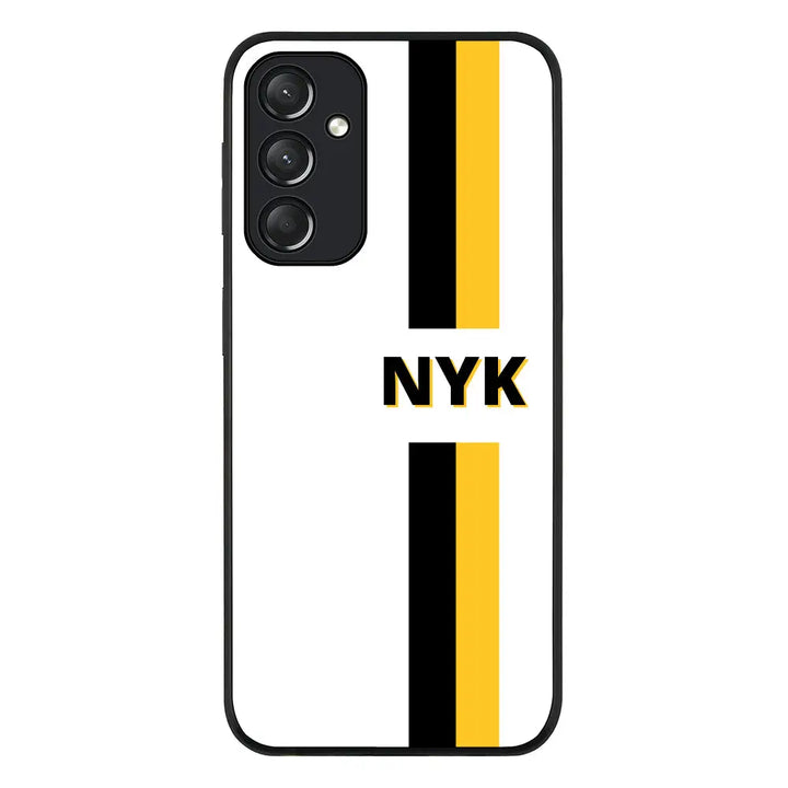 Samsung Galaxy A05s / Rugged Black Phone Case Custom Striped Monogram Phone Case - Samsung A Series - Stylizedd