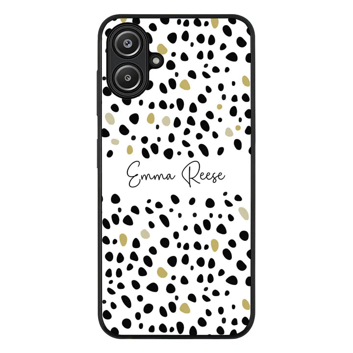 Pebble Multi Color Custom Text My Name Phone Case - Samsung A Series - Galaxy A06 / Rugged Black