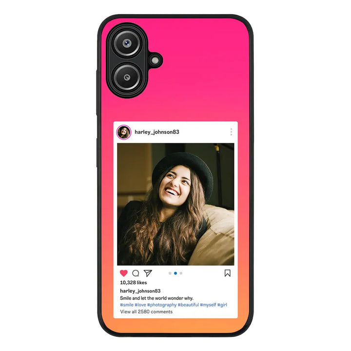 Custom Photo Instagram Post Template Phone Case - Samsung A Series - Galaxy A06 / Rugged Black