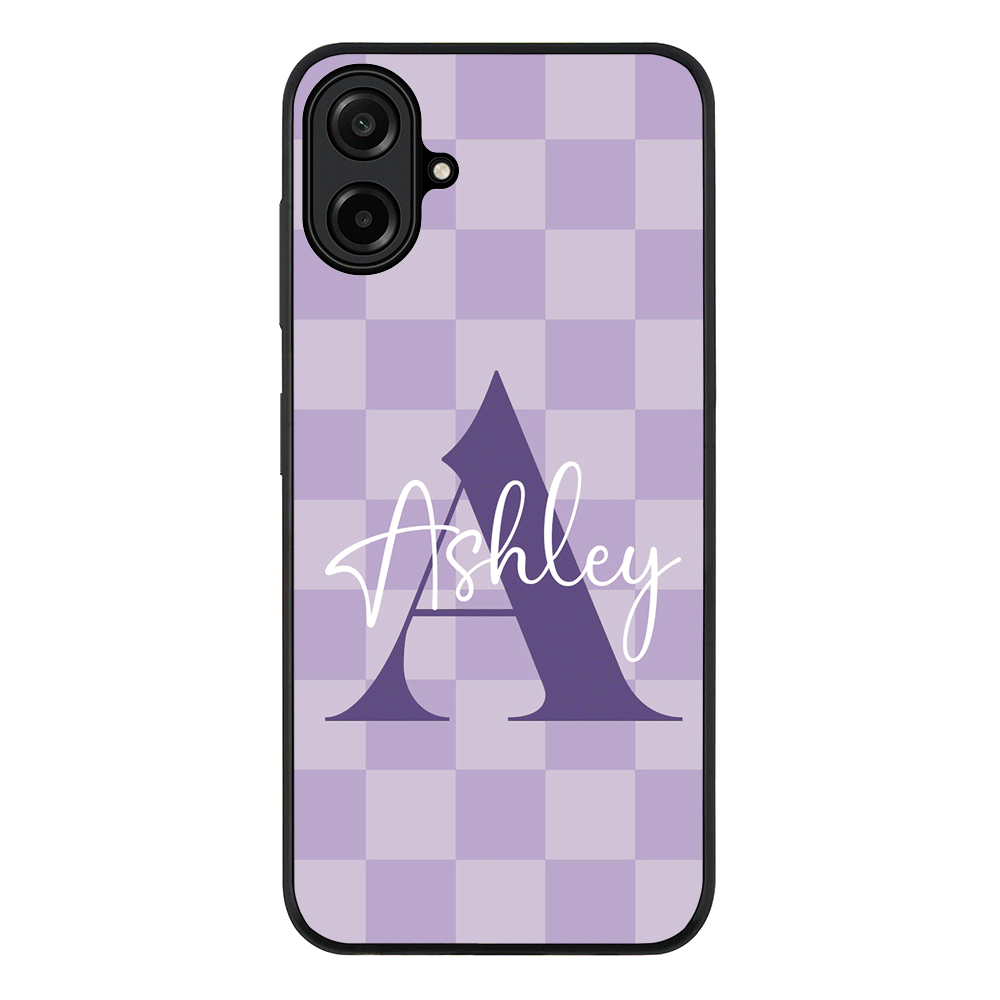 Personalized Name Initial Monogram Checkerboard, Phone Case - Samsung A Series