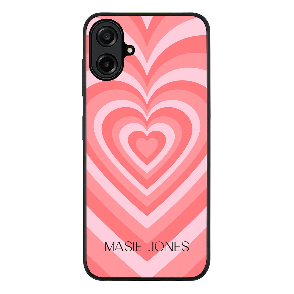 Personalized Name Retro Hearts, Phone Case - Samsung A Series
