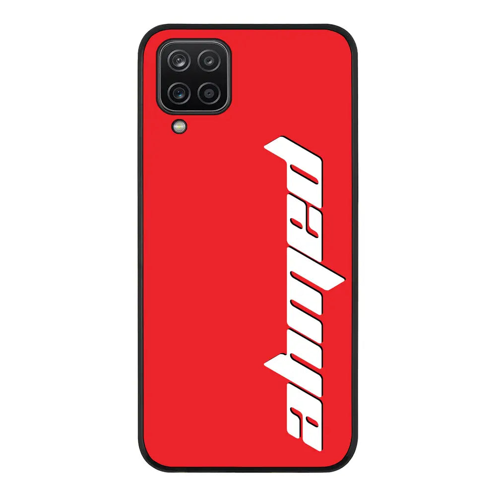 Samsung Galaxy A12 / M12 4G / Rugged Black Custom Text, Vertical Name Phone Case - Samsung A Series - Stylizedd.com