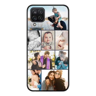 Samsung Galaxy A12 / M12 4G / Rugged Black Phone Case Personalised Photo Collage Grid Phone Case - Samsung A Series - Stylizedd