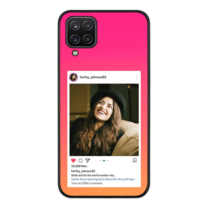 Samsung Galaxy A12 / M12 4G / Rugged Black Phone Case Custom Photo Instagram Post Template, Phone Case - Samsung A Series - Stylizedd