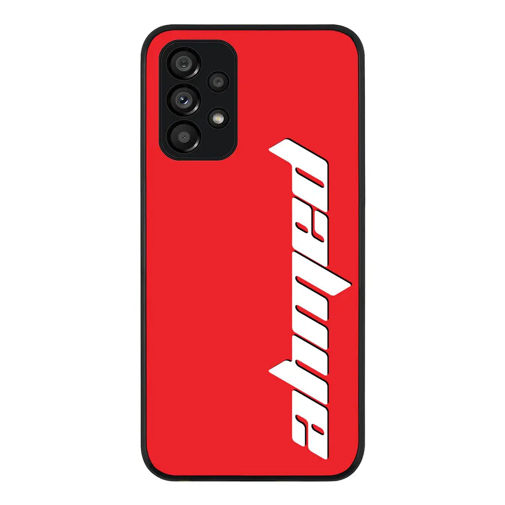 Samsung Galaxy A13 4G / Rugged Black Custom Text, Vertical Name Phone Case - Samsung A Series - Stylizedd.com