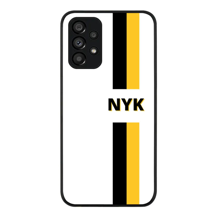 Samsung Galaxy A13 4G / Rugged Black Phone Case Custom Striped Monogram Phone Case - Samsung A Series - Stylizedd