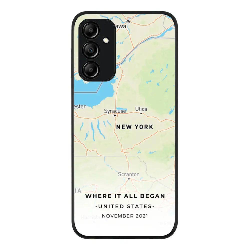 Samsung Galaxy A14 5G / Rugged Black Phone Case Personalized map, Phone Case - Samsung A Series - Stylizedd