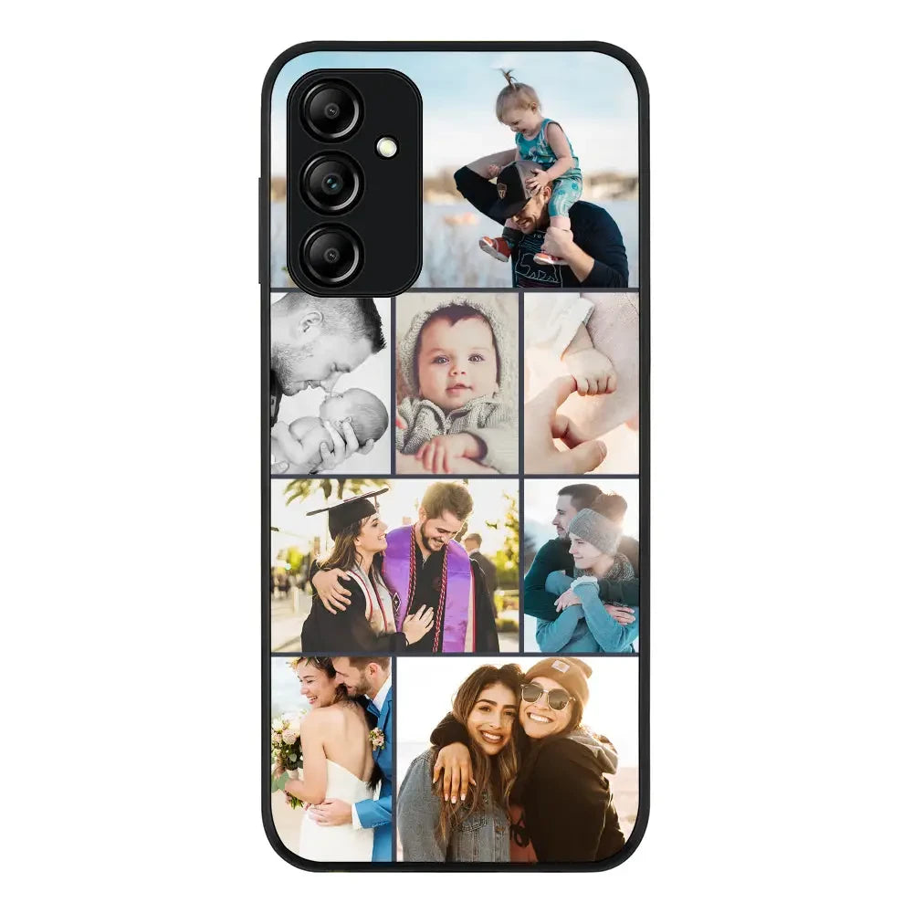 Samsung Galaxy A14 5G / Rugged Black Phone Case Personalised Photo Collage Grid Phone Case - Samsung A Series - Stylizedd