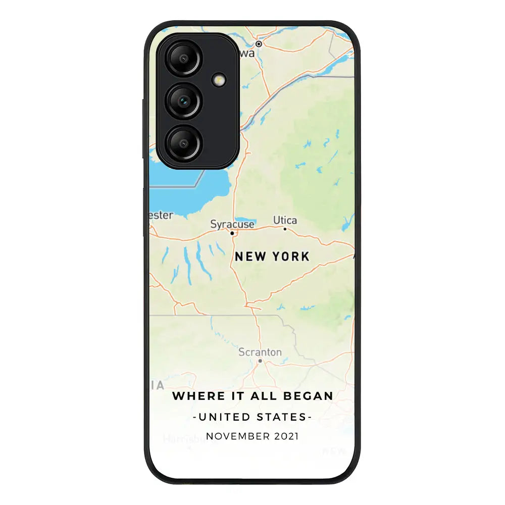 Samsung Galaxy A15 / A15 5G / Rugged Black Phone Case Personalized map, Phone Case - Samsung A Series - Stylizedd