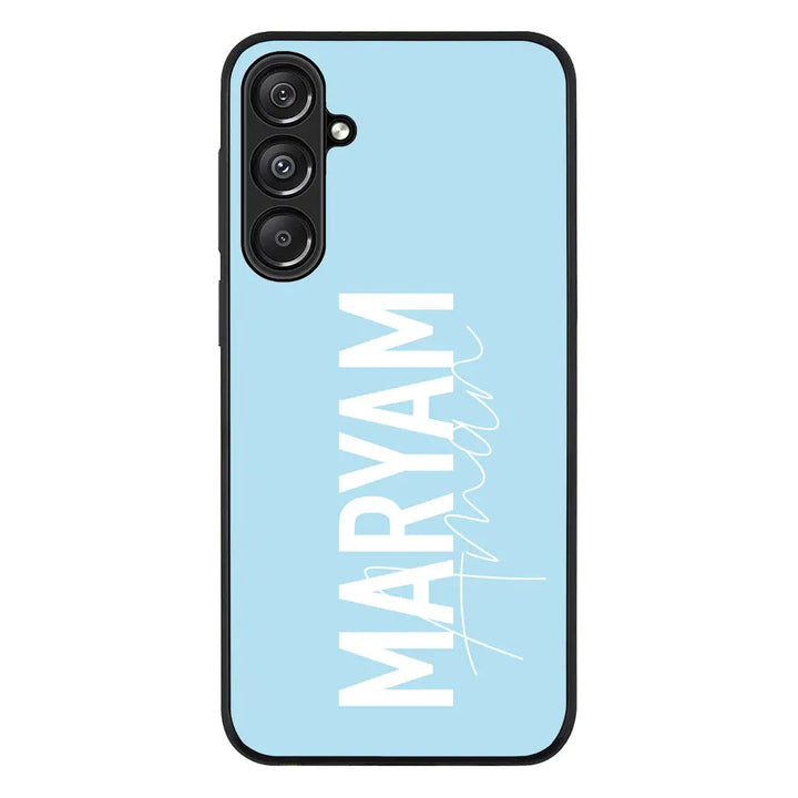 Personalized Name Vertical Phone Case - Samsung A Series - Galaxy A16 / 5G / Rugged Black