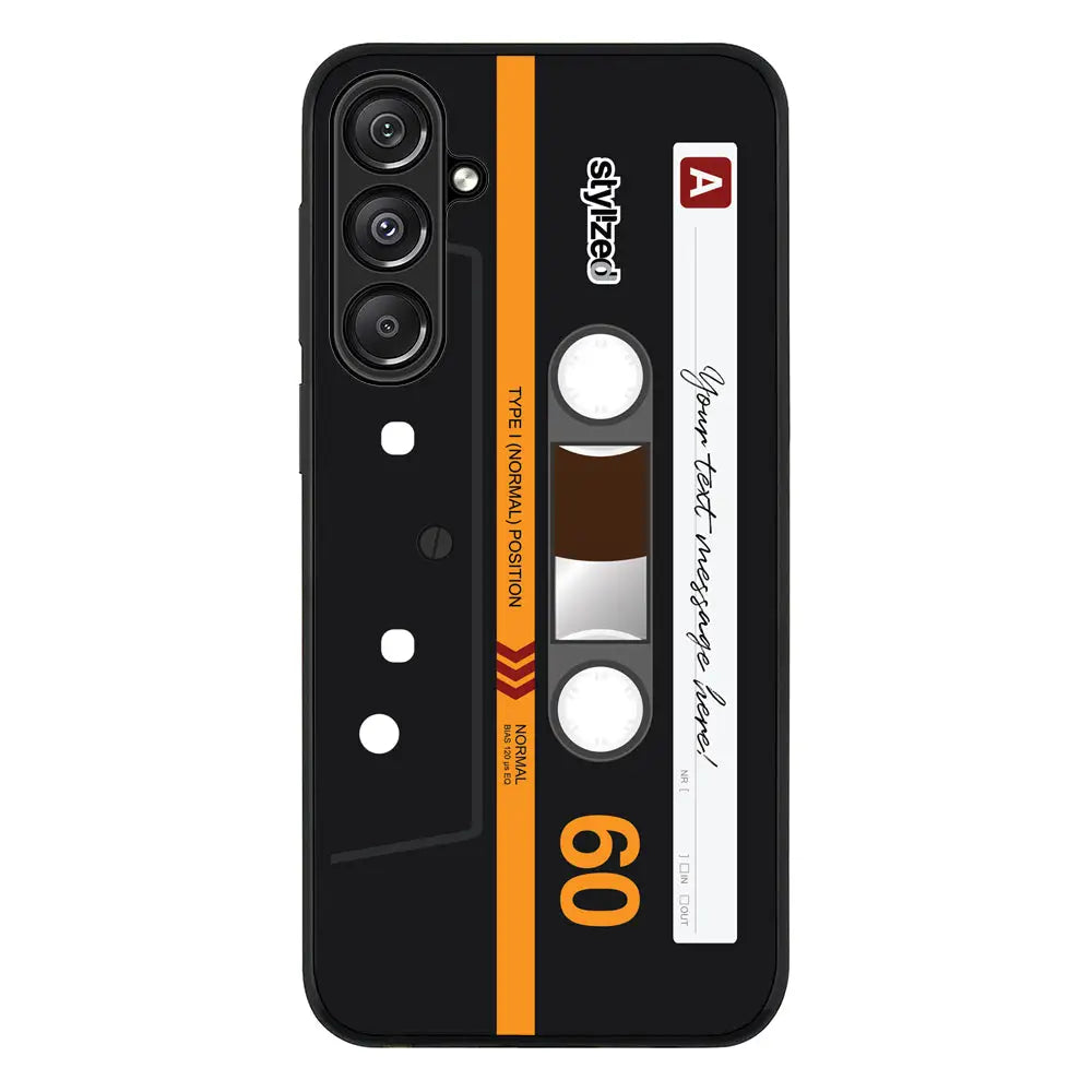 Custom Retro Cassette Tape Phone Case - Samsung A Series - Galaxy A16 / 5G / Rugged Black