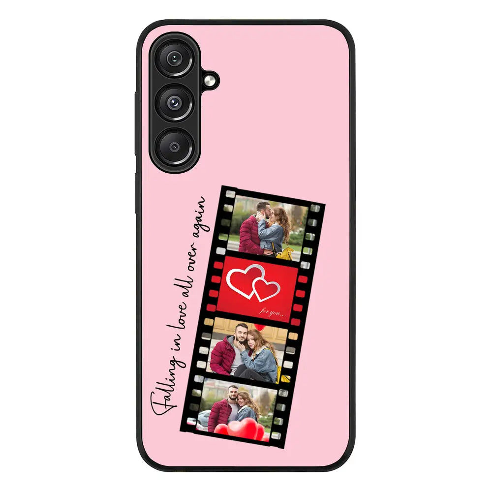 Custom Valentine Photo Film Strips Phone Case - Samsung A Series - Galaxy A16 / 5G / Rugged Black
