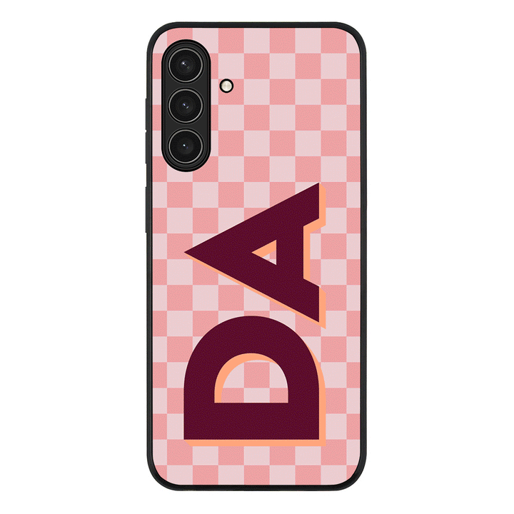 Custom Monogram Initial Small Checkerboard, Phone Case - Samsung A Series
