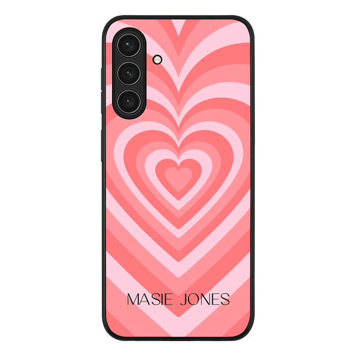 Personalized Name Retro Hearts, Phone Case - Samsung A Series