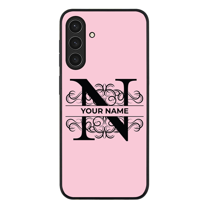 Split Floral Initial Phone Case - Samsung A Series