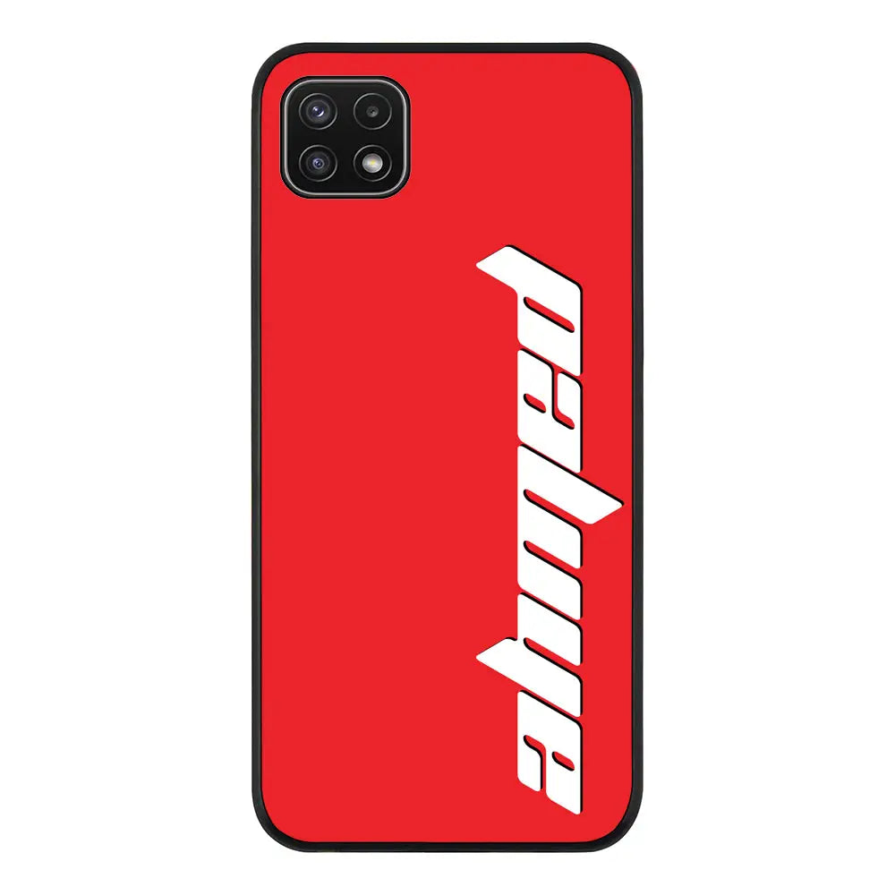 Samsung Galaxy A22 5G / Rugged Black Custom Text, Vertical Name Phone Case - Samsung A Series - Stylizedd.com