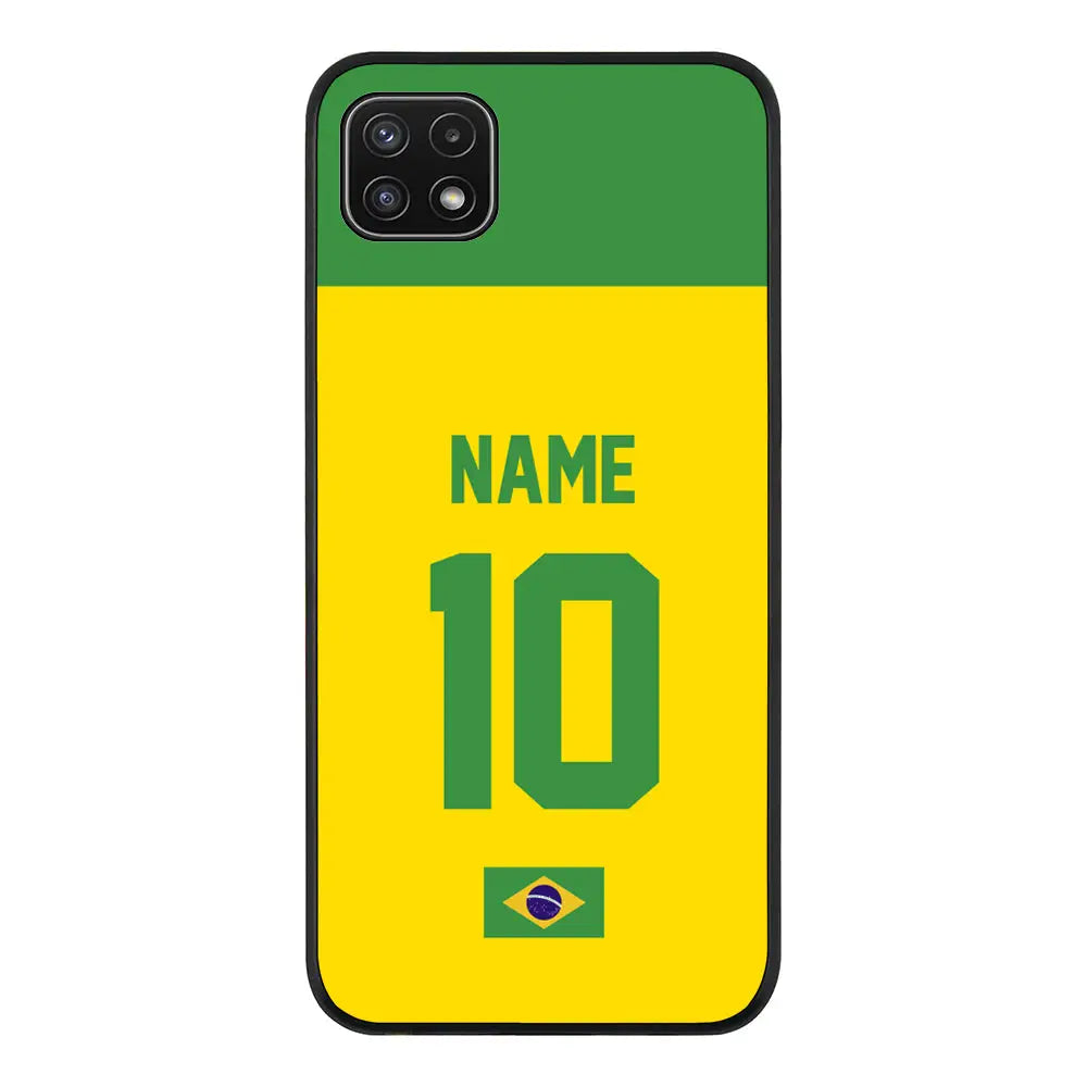 Samsung Galaxy A22 5G / Rugged Black Phone Case Personalized Football Jersey Phone Case Custom Name & Number - Samsung A Series - Stylizedd