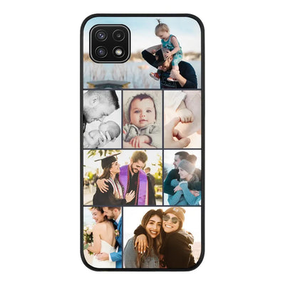 Samsung Galaxy A22 5G / Rugged Black Phone Case Personalised Photo Collage Grid Phone Case - Samsung A Series - Stylizedd