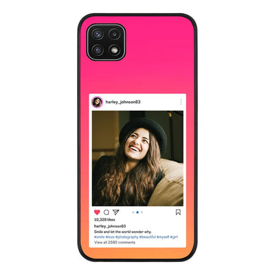 Samsung Galaxy A22 5G / Rugged Black Phone Case Custom Photo Instagram Post Template, Phone Case - Samsung A Series - Stylizedd