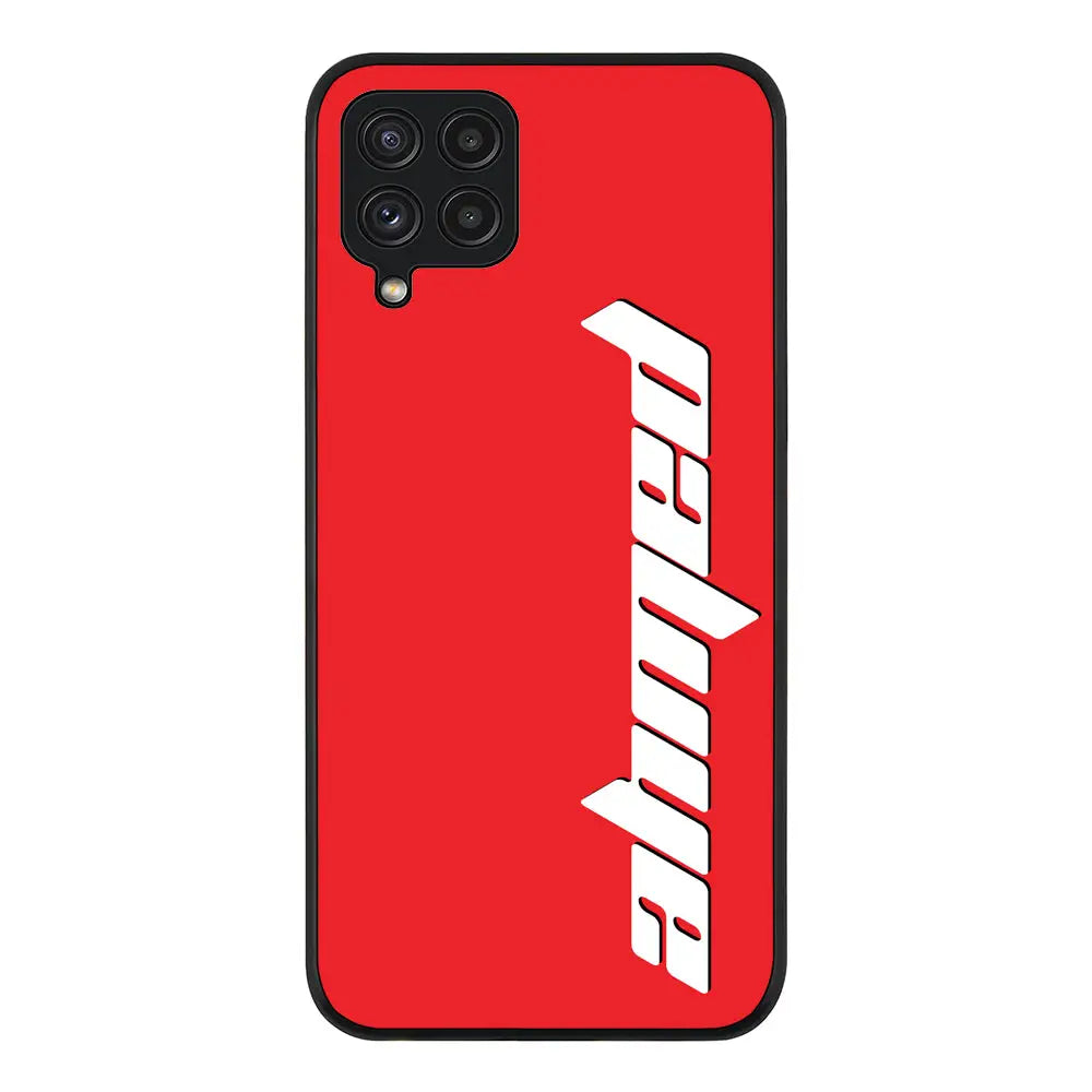 Samsung Galaxy A22 4G / Rugged Black Custom Text, Vertical Name Phone Case - Samsung A Series - Stylizedd.com