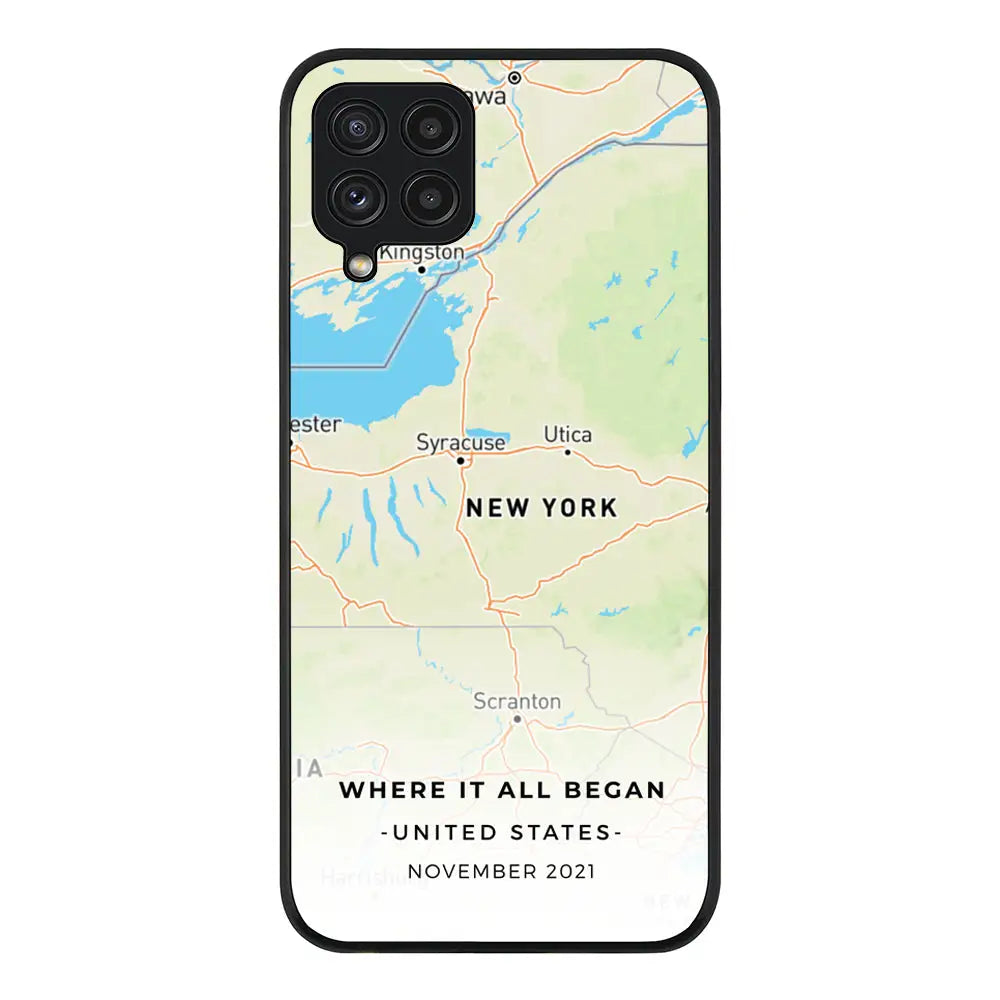 Samsung Galaxy A22 4G / Rugged Black Phone Case Personalized map, Phone Case - Samsung A Series - Stylizedd