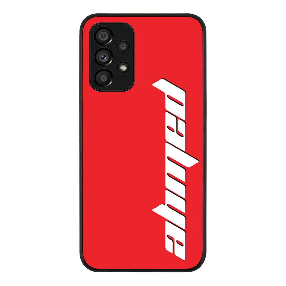 Samsung Galaxy A23 4G / Rugged Black Custom Text, Vertical Name Phone Case - Samsung A Series - Stylizedd.com