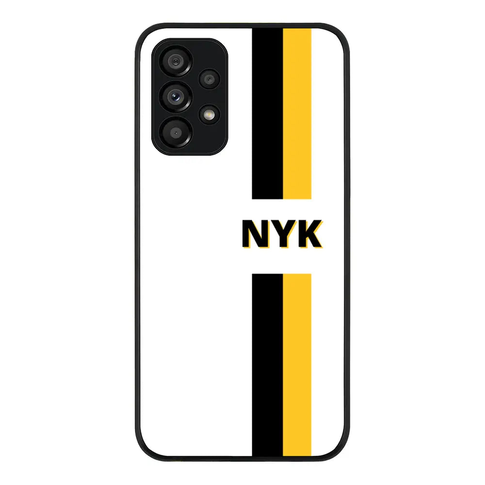 Samsung Galaxy A23 4G / Rugged Black Phone Case Custom Striped Monogram Phone Case - Samsung A Series - Stylizedd