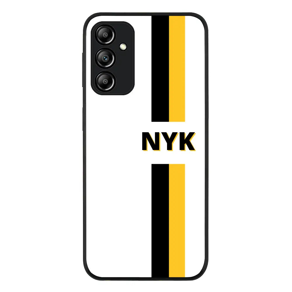 Samsung Galaxy A24 4G / Rugged Black Phone Case Custom Striped Monogram Phone Case - Samsung A Series - Stylizedd