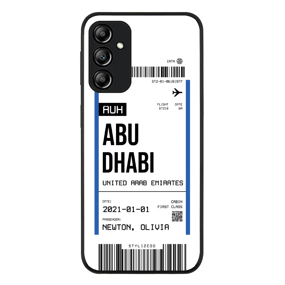 Samsung Galaxy A24 4G / Rugged Black Phone Case Custom Flight Boarding Pass Ticket Phone Case - Samsung A Series - Stylizedd