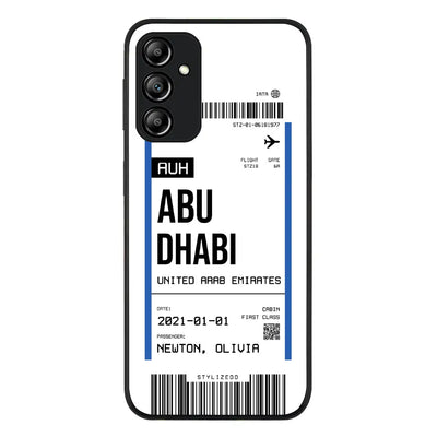 Custom Flight Boarding Pass Ticket Phone Case - Samsung A Series - Galaxy A24 4G / Rugged Black -