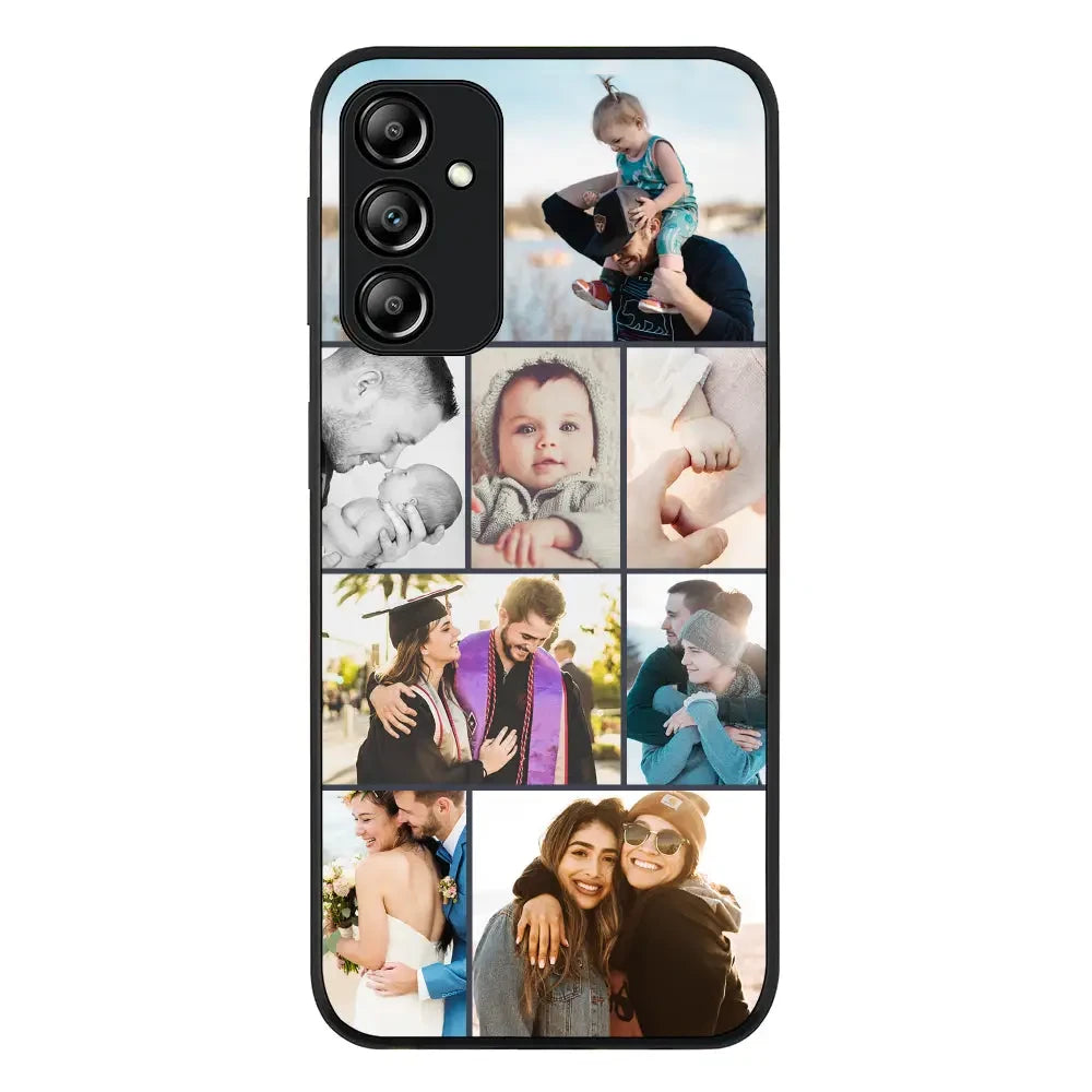 Samsung Galaxy A24 4G / Rugged Black Phone Case Personalised Photo Collage Grid Phone Case - Samsung A Series - Stylizedd
