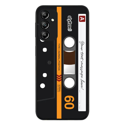 Custom Retro Cassette Tape Phone Case - Samsung A Series - Galaxy A24 4G / Rugged Black - Stylizedd
