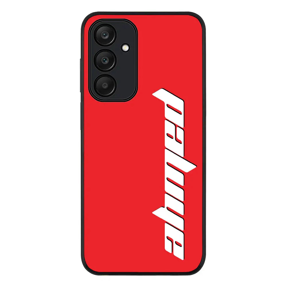 Samsung Galaxy A25 / Rugged Black Custom Text, Vertical Name Phone Case - Samsung A Series - Stylizedd.com