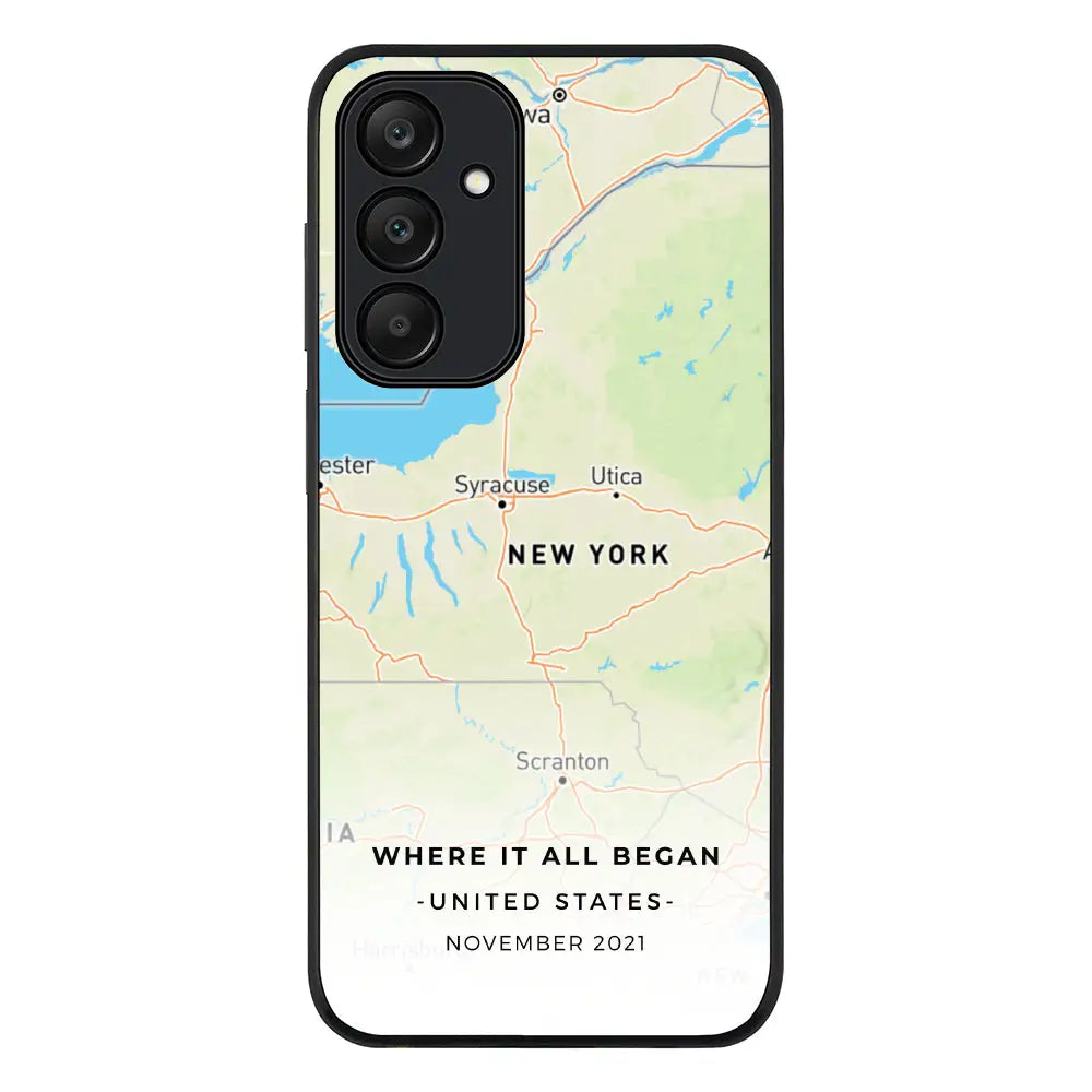 Samsung Galaxy A25 / Rugged Black Phone Case Personalized map, Phone Case - Samsung A Series - Stylizedd