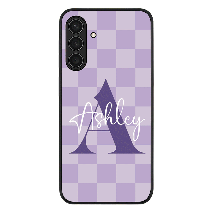 Personalized Name Initial Monogram Checkerboard Phone Case - Samsung A Series - Galaxy A26 / Rugged