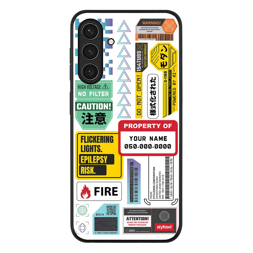 Personalized Name Property of Label Stickers Phone Case - Samsung A Series - Galaxy A26 / Rugged