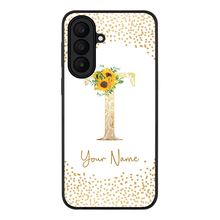 Floral Mandala Initial Phone Case - Samsung M Series